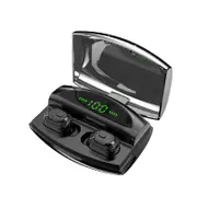 Bluetooth 5.0 Earphones In-ear LED Digital Display Bluetooth Headsets with Charging Compartment-Black