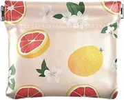[FRODOTGV] Funny Grapefruit Peach Women's Leather Coin Purses Pouches Cute Mini Makeup Bag for Woman Girl, Funny Grapefruit Peach, 4.33"(L) x 3.74"(W) x 0.39"(H), Classic