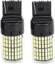 Mellisso 2Pcs Super Bright Canbus T20 7440 W21W Wy21W 144-Smd Reverse Light Turn Signal Light Error Free No Flash T20 7440 Led Bulbs,Black shell (white light)