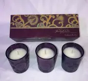 Crabtree & Evelyn 3- SMOKY AMBER Home Fragrance Scented 50 HOUR Candles NIB.