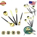 Elegant 20-Piece Titanium Cutlery Set with Matte Finish - Eco-Friendly Design