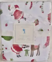 NEW Pottery Barn Santa & Friends Flannel Sheet Set Twin Winter Christmas PBK