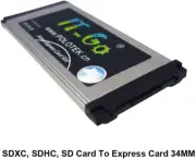 Express Card 34MM to SDXC SDHC, SD Card Adapter for Laptop