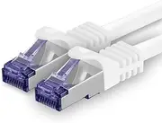 1aTTack.de Cat.7 Network Cable 1.5 m - White - 1 Piece - Cat7 Patch Cable (SFTP/PIMF/LSZH) Raw Cable 10 Gb/s with Rj 45 Connector Cat.6a - 1 x 1.5 m White