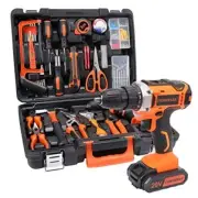 20V Cordless Drill Set Combo Kit,120 Pcs Tool Kit for 120 Pcs w/ Drill(Orange)