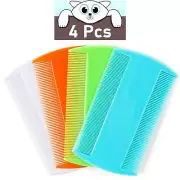 4 Pcs Dog Flea Combs Double Sided Pet Flea Lice Combs Fine Tooth Hair Combs