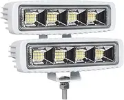 Exzeit Waterproof Led Boat Lights, 2 pc 72W Deck/Dock Marine Lights 4000LMS 120°Flood Light, 6.3inch, 12/24 V Led Light Bar