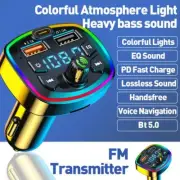 Bluetooth 5.0 Wireless FM Transmitter MP3 Adapter Car Kit USB Charger