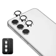 ZUSLAB Galaxy S24 FE Camera Lens Screen Protector Tempered Glass Individual Metal Ring Lens for Samsung S24FE (2024) - Silver