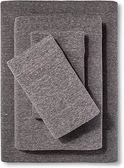 Crescent Bedding Hospital Twin Extra Long 100% Cotton Grey Knit Jersey Sheet Set - Soft and Comfy Twin XL