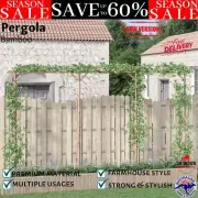 Bamboo Pergola Garden Arch Outdoor Pavilion Plant Climbing Arbour LawnTrellis