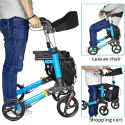 2025 Rollator Walker Aluminium Foldable Walking Frame Mobility Aid Rollator
