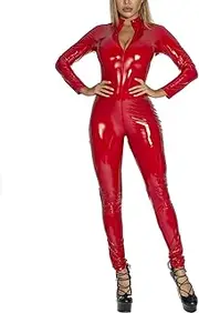 [GRRKDFQ] Women's Erotic Costumes Overall Jumpsuit Back Zipper Tights Jumpsuit