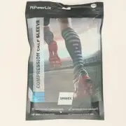 Powerlix Compression Calf Sleeve Pair Unisex Size S/M Blue / Black