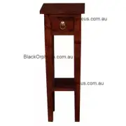 Small Timber Table, W30xH82cm, Lamp Table, Mahogany, Corner Table, Plant Stand.