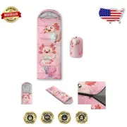 Compact and Breathable Sleeping Bag for Adults & Kids - 3 Seasons Marine Axolotl