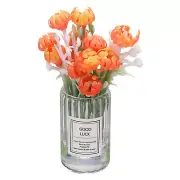 Mini Flowers Dollhouse in Vase Tiny Orange Jasmine for Fairy Garden Decor