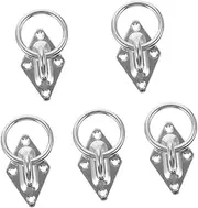 ERINGOGO 5pcs Truck Trailer Pull Tab Screws Tricep Cable Attachment Plate Trailer Hooks Fishing Van Accessories Gear Deck Sail Shade Fixing Kit Clip Boat Seat Strap Silver Stainless Steel