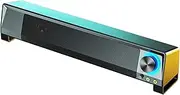 V-199 USB Wired Computer Speaker SoundBar Stereo Subwoofer Powerful Music Player Bass Surround Sound Box 3.5mm o Input for PC Laptop Phone Tablet MP3 MP4 Black One Size