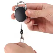 1Pc Black Retractable Pull Key Ring ID Badge Lanyard Name Tag Card Holder