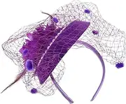 [FRCOLOR] Tea Party Hat 20s Veil Fascinators Hat Flower Mesh Feather Hair Clip for Women Wedding Cocktail