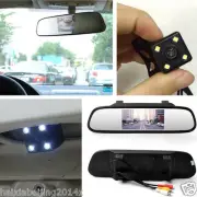 Car Reverse Backup LED Camera+Rearview Mirror Display Monitor