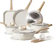 WININMETA 16Pack Nonstick Pots and Pans Set with Cookware Utensil and Protectors