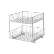 TRINITY 2-Tier Sliding Drawer Fits 21" or Wider Cabinets in Chrome (50-lb Cap)
