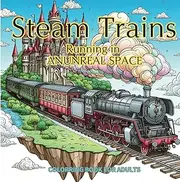 Steam Locomotive Trains of Coloring Book for Adults: 40 unreal space trains, steam locomotives and railroad coloring pages, stress relief and ... sketch illustrations to activate the brain