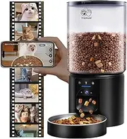 Frienhund Automatic Cat Feeder with 2K HD Camera: 5G WiFi Automatic Dog Feeder with Sealed Outlet, 5L Large Cat Food Storage Container with Freshness for Multiple Pets,Detachable for Easy Clean-21 Cup
