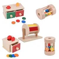 在飛比找蝦皮商城優惠-蒙氏1-3歲玩具 幼兒園早教投幣 投球盒 盒抽屜遊戲教具 兒