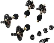 ERINGOGO 4pcs Nickel Plated Acoustic Ukulele Tuners Sealed Machine Heads for 2 Left 2 Right Tuning Pegs Set with Ferrules Screws