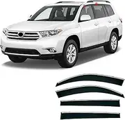 4Pcs Car Wind Deflectors for Toyota for Highlander Mk2/Xu40 2008-2014, Side Window Ventilated Visors Rain Deflector