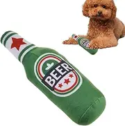Dog Toys Squeaker,Interactive Wine Bottle Squeaky Stuffless Dog Toys | Teeth-Cleaning Squeaky Dog Chew Toys for Puppy Dogs Catcoq