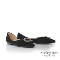在飛比找momo購物網優惠-【Keeley Ann】璀璨鑽飾平底包鞋(黑色3755671