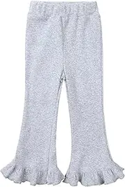 [Dinglong] Unisex Babies' Cotton Pants,Flared Pants Y2k,Baby Pants High Waisted Bell Bottoms,Soft Stretchy Bootcut Trouser