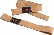 'Grizzly Fitness 1.5'' Premium Genuine Leather Lifting Wrist Straps for Men and Women | Sold in Pairs | One Size | Used by Pros to increase Grip Strength'