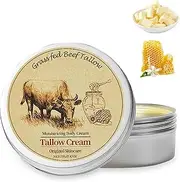 Beef Tallow for Skin, Beef Tallow and Honey Balm, Beef Tallow Face Moisturizer Hydrates and Nourishes the Skin, Whipped Tallow Honey Balm Beef Tallow Lotion (Yellow-2.470Z)