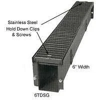 Marshall Stamping 6TDSG4 Drain Grate, 4 ft L, 6 in W, Steel, Red