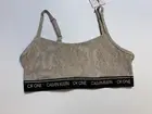 NEW CALVIN KLEIN LOGO BAND TAN CK ONE SPORTS BRA BRALETTE TOP MEDIUM