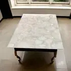White Quartz Agate Coffee Table Top, Agate Stone Center Table, Black Friday Sale