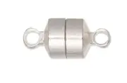 Clasp, Magnetic, Silver Plated Brass 8x6x5mm Barrel Magnetic 10 Very Strong