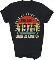 [Generic] 50 Years Old Vintage 1975 Born in 1975 50th Birthday Gift Unisex Shirt Women Men