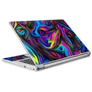 Skins for Acer Chromebook R-13 Decals wrap Neon Color Swirl Glass