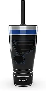 Tervis Traveler NHL St. Louis Blues - Night Game Triple Walled Insulated Tumbler Travel Cup Keeps Drinks Cold & Hot, 30oz with Straw Lid, Stainless Steel