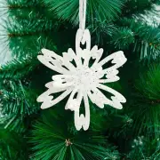 Christmas Decoration With White Snowflakes Three Tree Pendant Snow Scenery