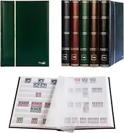 Prophila Lighthouse stockbook Stamp Album (New) 60 White Sides, Padded Green Cover