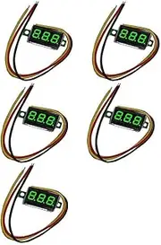 5pcs 0.36 inch Digital Voltmeter DC 0-32V 3 Lines Digital Voltage Panel Meter Display (Green)