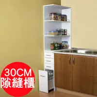 在飛比找PChome24h購物優惠-《城崎》隙縫收納櫃(寬度30cm)