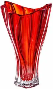 Vase 12 " Crystal Glass Red Bud Vase Home Decor Bohemia Crystal Flower Vase Gift